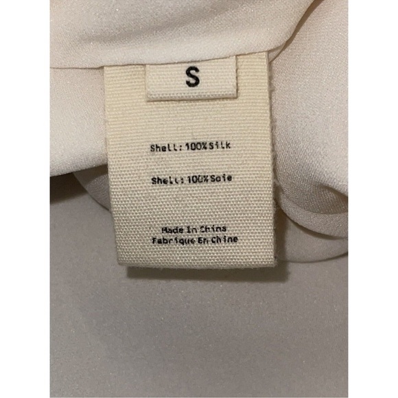 L’Agence Women Ivory Long Sleeve Draped Faux-Wrap Silk Blouse Size S - Picture 7 of 7